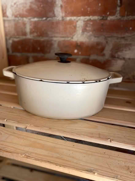 Photo of free Old Le Creuset type casserole. (Bower Hinton TA12) #1
