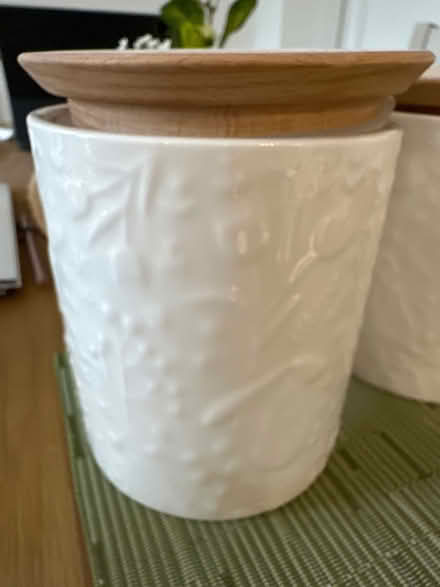 Photo of free Three white kitchen canisters (Glastonbury, BA6) #2