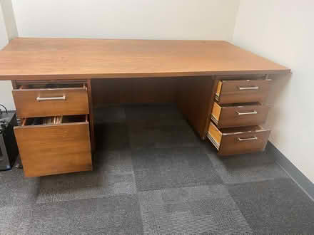 Photo of free 2 Wood Desks with Side Runner (West Seattle) #1