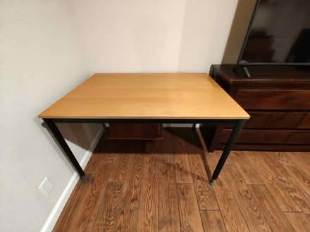 Photo of free Oak colored desk with metal legs (Walnut Creek) #1