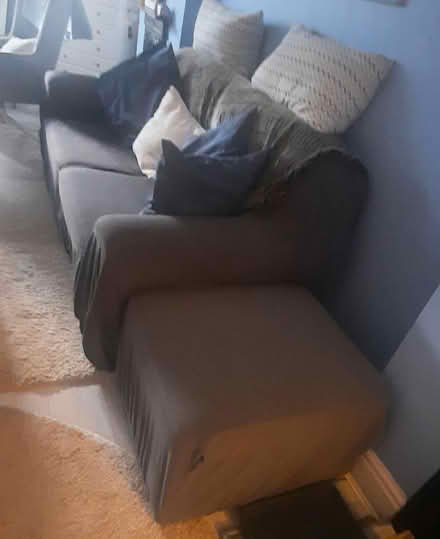 Photo of free 3 Seater Sofa, Armchair & Pouffe (WA7) #2
