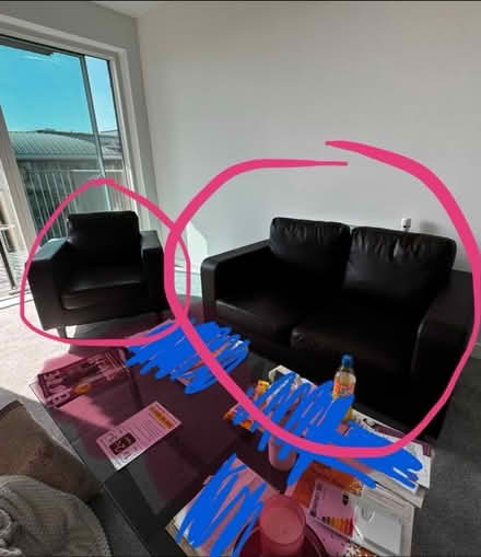 Photo of free Brown Leather sofas (Kidbrooke SE3 9SU) #1