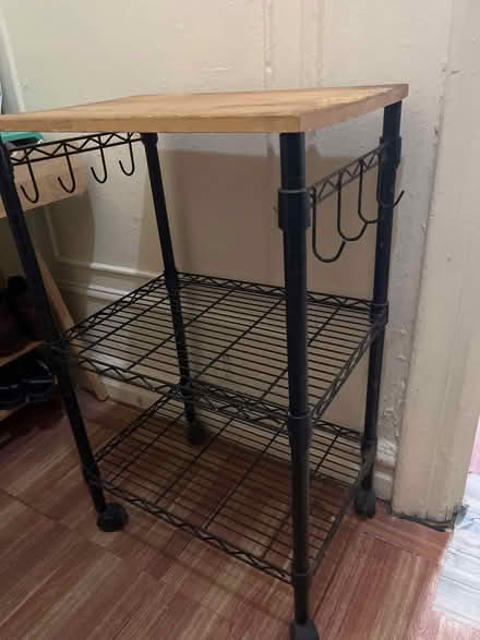 Photo of free Kitchen cart with wheels,side hooks (Crown Heights) #2