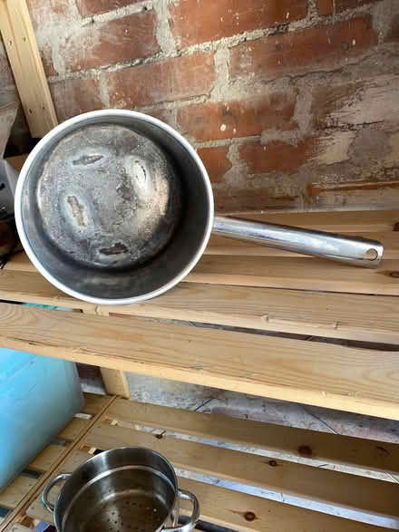 Photo of free Stainless steel saucepan with lid and steamer (Bower Hinton TA12) #2