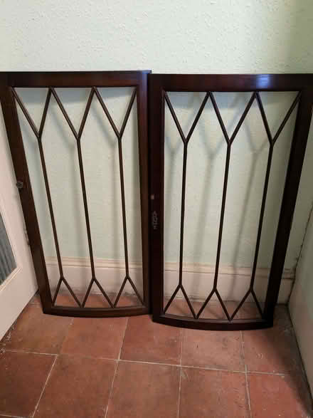 Photo of free Glass and wood antique corner cupboard doors (Llandrindod LD1) #1