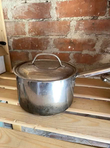 Photo of free Stainless steel saucepan with lid and steamer (Bower Hinton TA12) #4