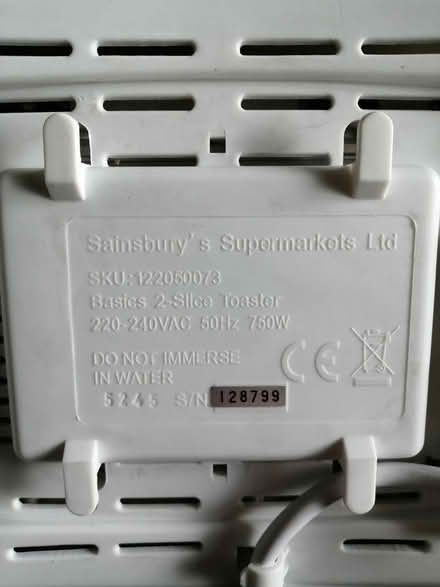 Photo of free Sainsbury white toaster (North Mundham) #1