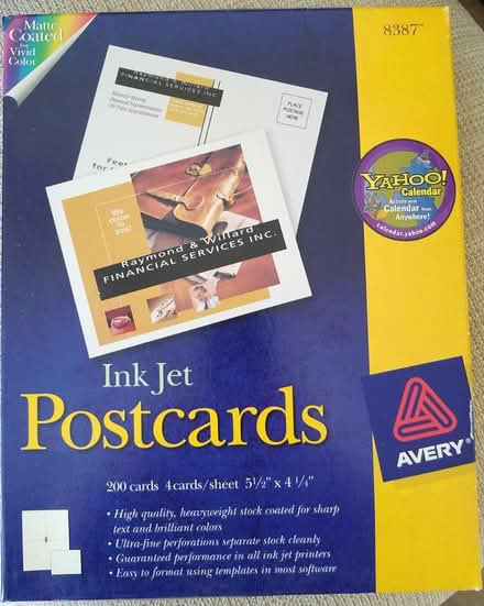 Photo of free Avery Ink Jet Postcards (Bolingbrook, near Menards) #1