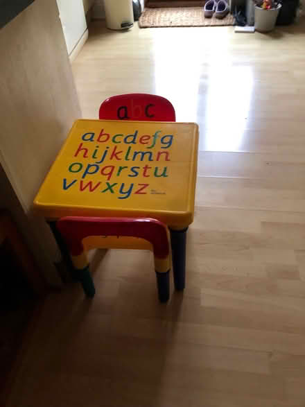 Photo of free Kiddies alphabet table and chairs (Harringay N4) #1