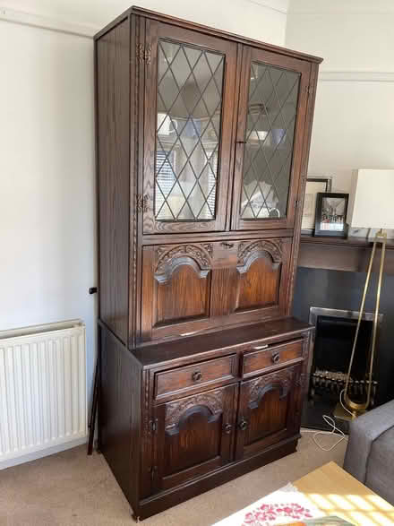 Photo of free Dark solid wood display cabinet (W3 0EA) #1