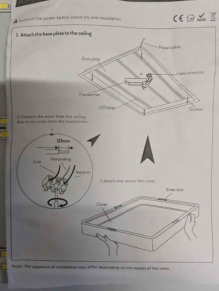 Photo of free LED Ceiling Light living room new (Worcester WR1) #3