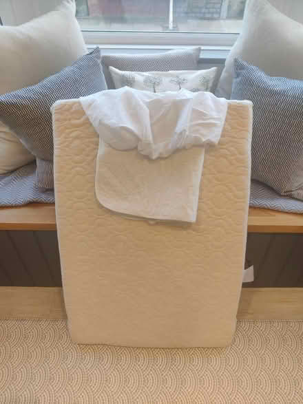 Photo of free Cot Mattress (65x95cm) + sheets (Haringey N15) #1