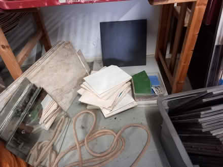 Photo of free Ceramic tiles. 10 in sq. 25 plack. Some white, some mirror o (Burton in Lonsdale LA6) #1