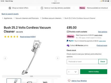 Photo of free Bush cordless hoover (Reigate RH2) #1