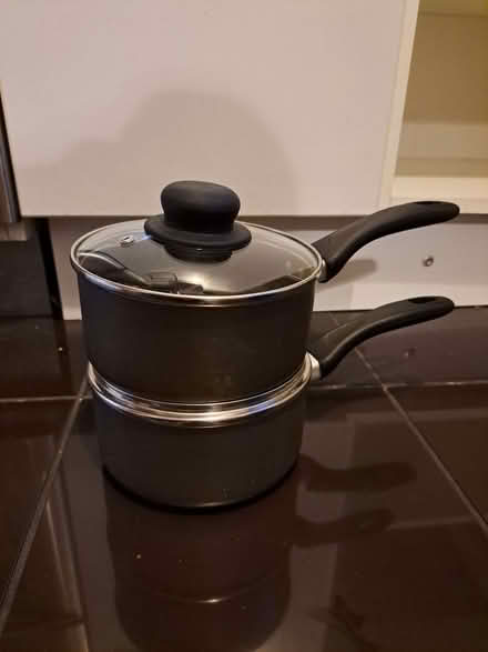 Photo of free 2 saucepans with lids (Stone Cross BN23) #1