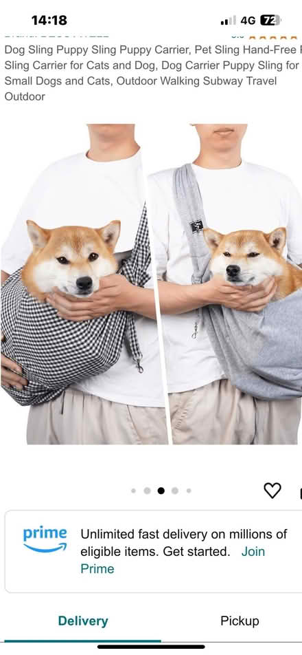 Photo of Sling type carrier for a pup/dog (The Cedars Estate WD3) #1