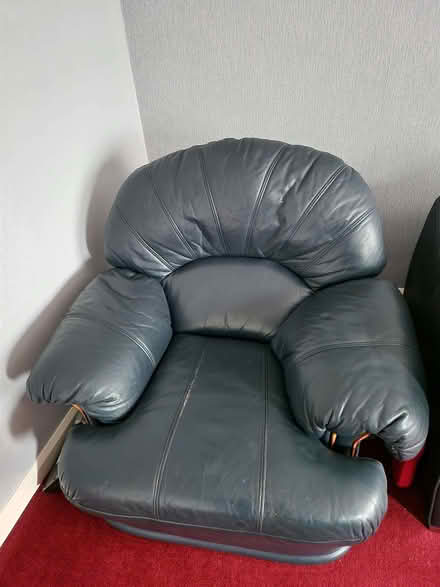 Photo of free Dark Blue leather recliner (Crystal Peaks S20) #1