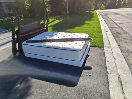 Photo of free Mattress and 4 post bedframe (Bayview Village) #1