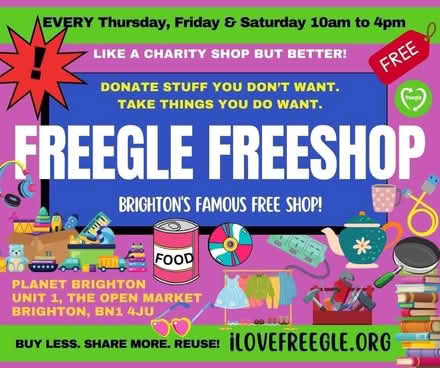 Photo of Your unwanted stuff for Freegle FREE SHOP (The Level BN1) #1