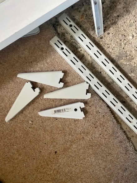 Photo of free White/wood effect shelves x4 +brkts (Sevenoaks TN13) #4
