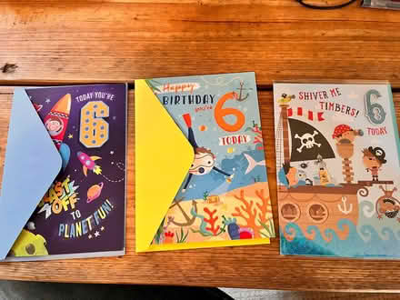 Photo of free 3 birthday cards for 6yr olds (Aldfield HG4) #1