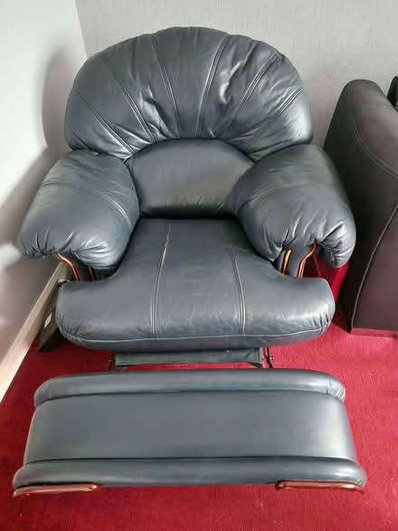 Photo of free Dark Blue leather recliner (Crystal Peaks S20) #2