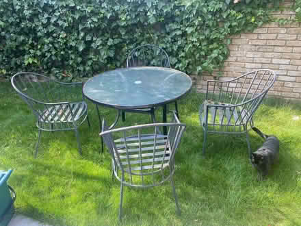 Photo of free Patio dining set with a round table and 4 chairs (Acton W3) #1