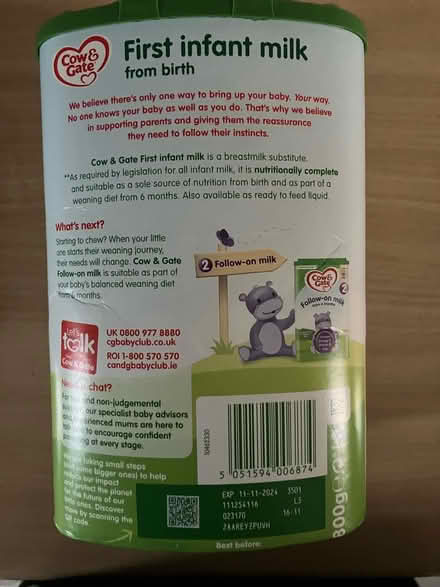Photo of free Baby formula (OX11) #2