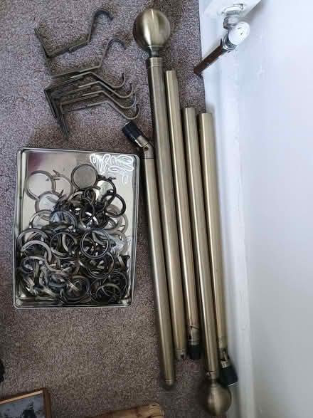 Photo of free X 2 Curved bay curtain poles (Sale Moor M33) #1