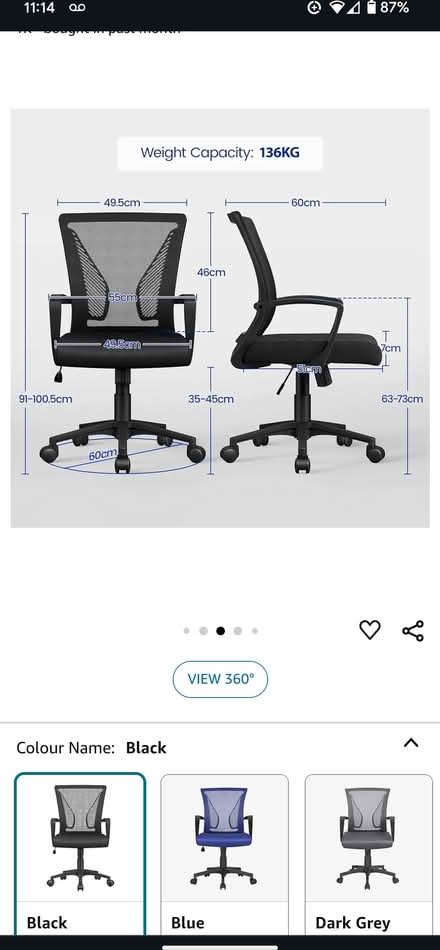 Photo of free New office chair (East Dulwich) #2