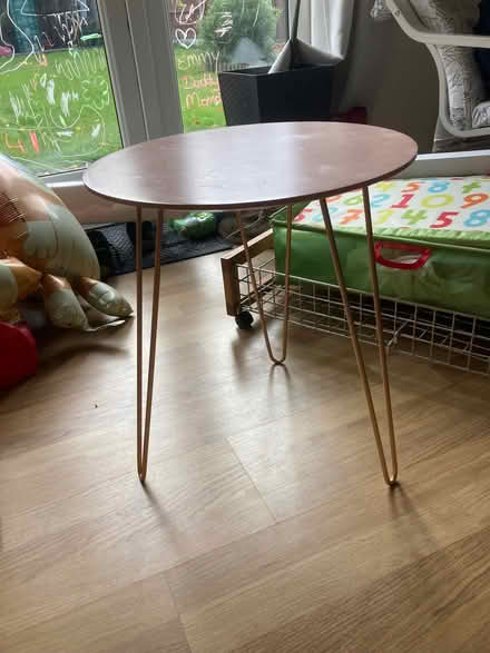 Photo of free Blush pink side table with metal legs (Thorpe Hamlet NR1) #1