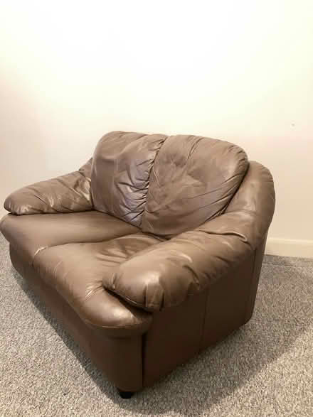 Photo of free Brown Two-Seater Leather Sofa (Winson Green, B18) #1
