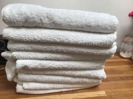Photo of free Large Egyptian Cotton White Bath Towels (Exmouth EX8) #1