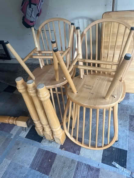 Photo of free Solid oak table (421 Springside Ln, BG) #2