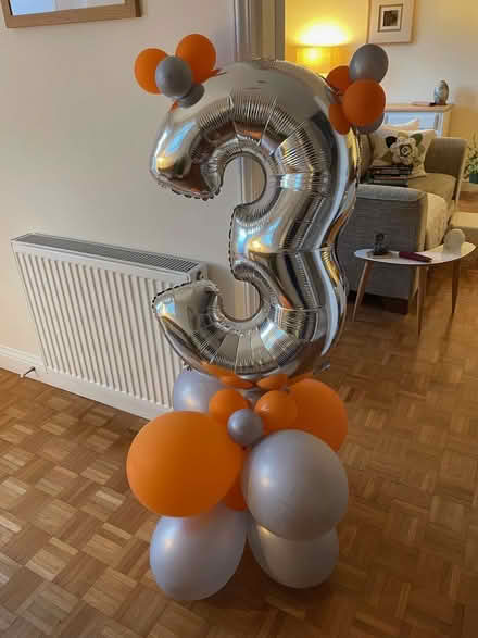 Photo of free No. 3 balloon with assorted silver and orange balloons (The Hockering GU22) #1
