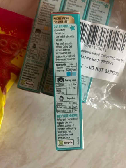 Photo of free FOOD: Rainbow Food Colouring Tubes (AB10) #3
