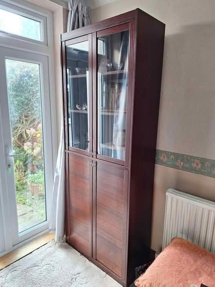 Photo of free IKEA dark cherry display bookcase (Chelmsford, CM1) #1