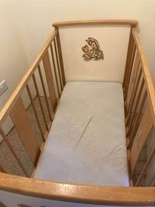 Photo of free Traditional wooden baby, infant cot approx 125cm with mattre (Brentry BS10) #2