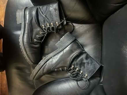 Photo of free Laced black leather boots SIZE EUR 39/ UK 6 (Beckenham BR3) #1