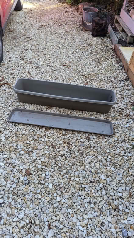 Photo of free Grey plastic plant trough with tray 99cm long (New Marston OX3) #1