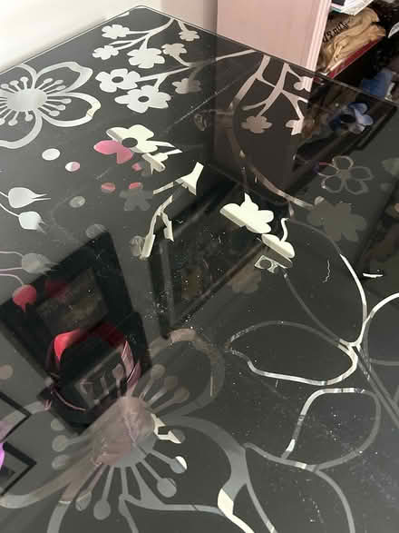 Photo of free IKEA glass top table/ desk (Ta1) #2