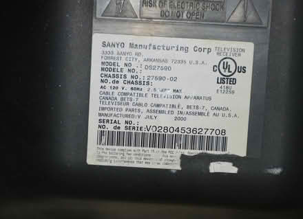 Photo of free Sanyo Television (Near Orangeville Mall) #1