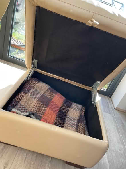 Photo of free Leather storage pouffe (Hellesdon NR6) #2