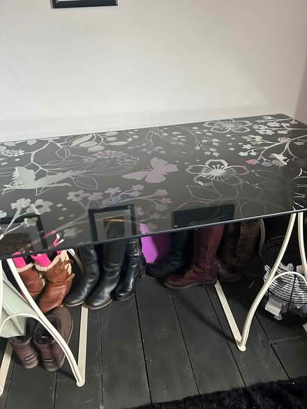 Photo of free IKEA glass top table/ desk (Ta1) #1