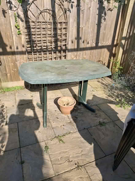 Photo of free Garden table,4 chairs with cushions (Hassocks) #2