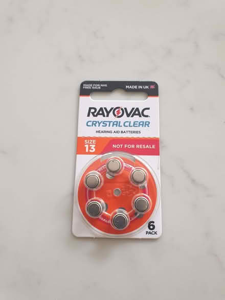 Photo of free Hearing aid batteries, size 13. (Heswall CH60) #1