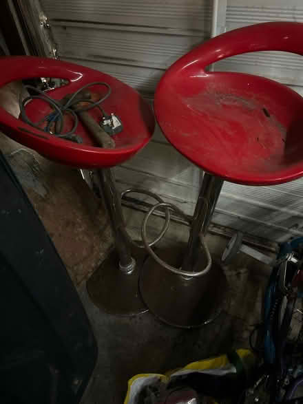 Photo of free Bar stools. Red proper rusty (Norris green L11) #1