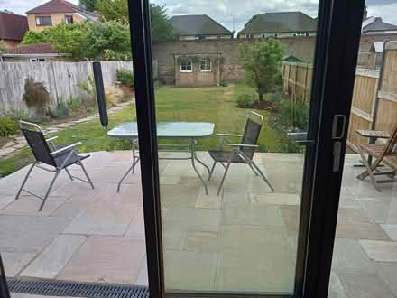 Photo of free Glass/metal patio table & 4 chairs (New Malden KT3) #1