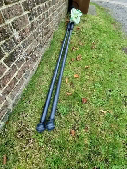 Photo of free 2 chunky dark Grey curtain poles (Ninfield TN33) #1