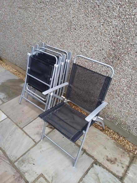 Photo of free Glass/metal patio table & 4 chairs (New Malden KT3) #3